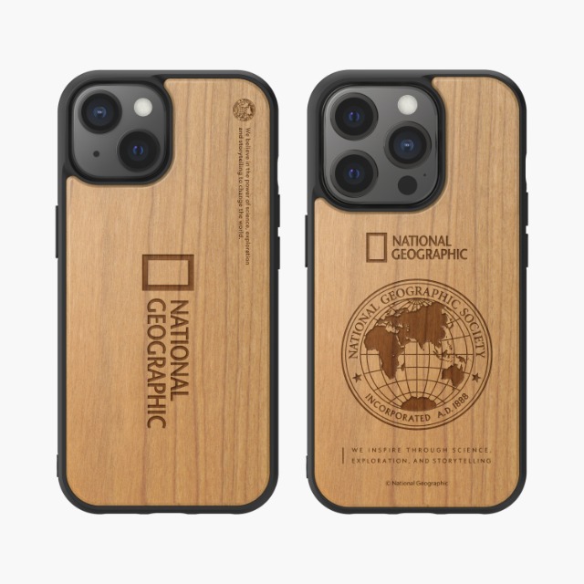 Nat Geo Nature Wood Case (Big Logo &amp; Global Seal)(iPhone 15)