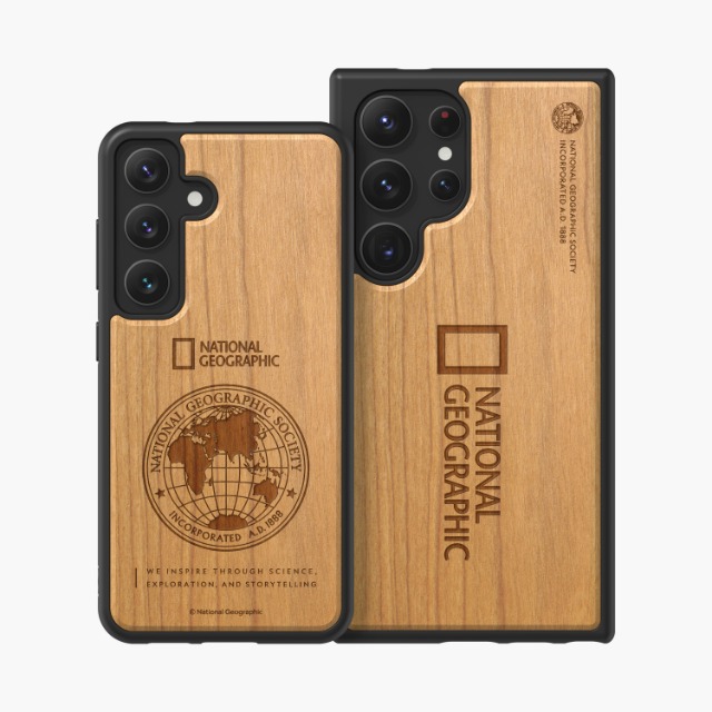 National Geographic Nature Wood Case V3 (Big Logo &amp; Global Seal)(Galaxy S24 Series)